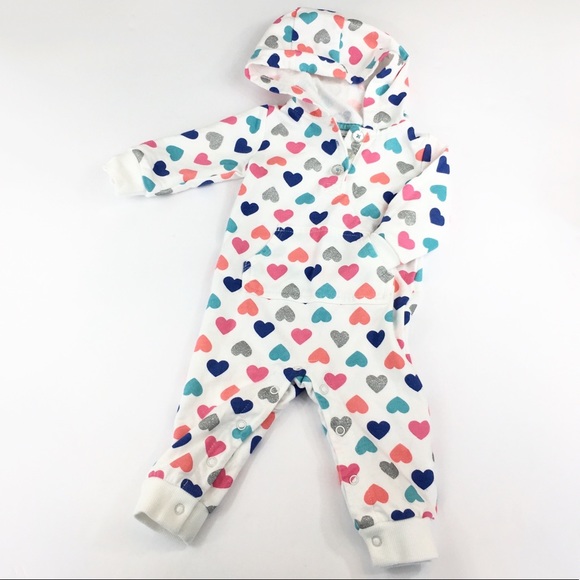 Like New! Carter’s Hooded Heart One-Piece - 6m - Picture 1 of 7